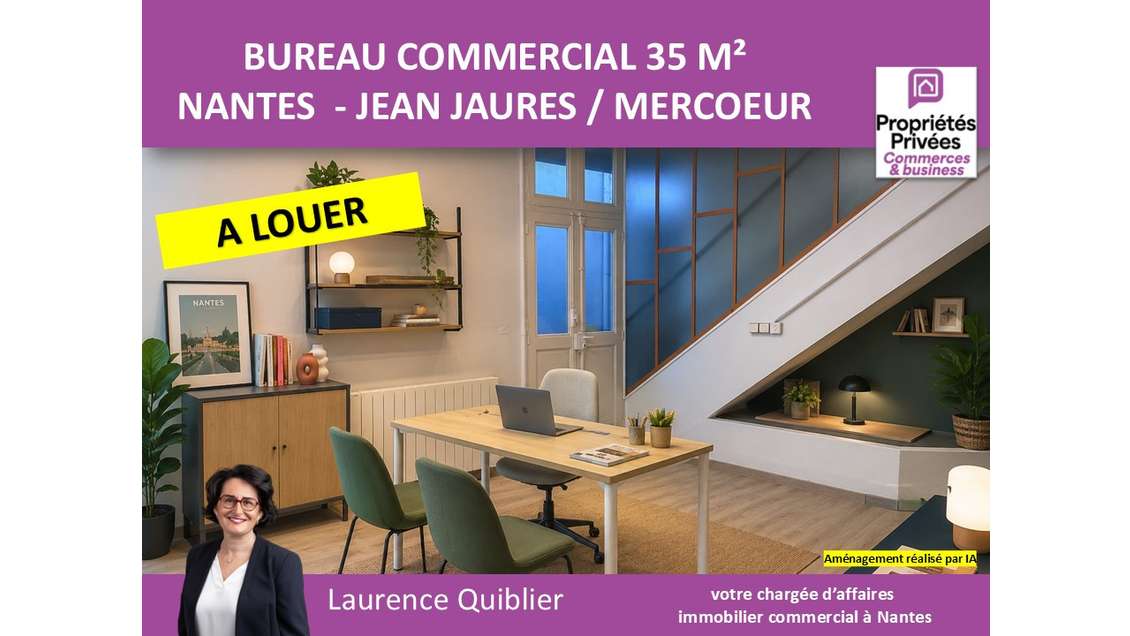 Bureau à louer 36m² RDC Nantes Viarme -Jean Jaurès