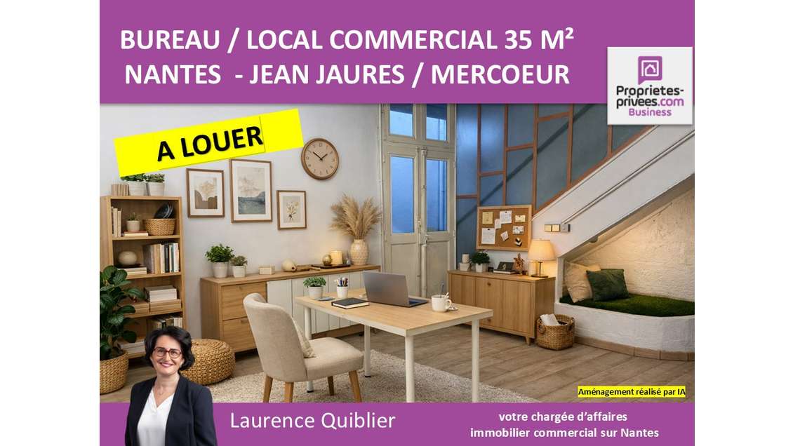 Bureau à louer 36m² RDC Nantes Viarme -Jean Jaurès