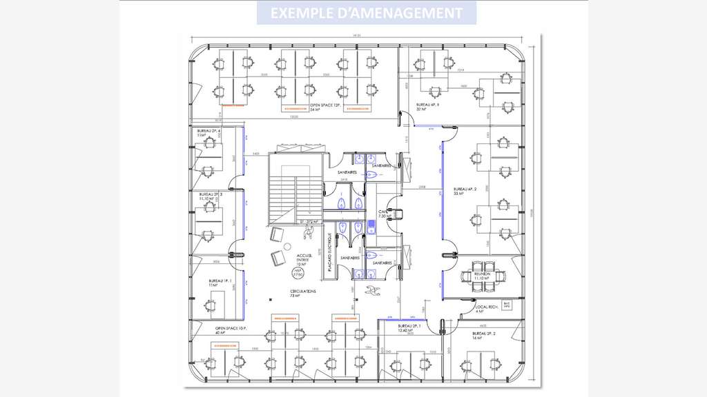 A louer bureaux rénovés de de 375m² Nantes Est