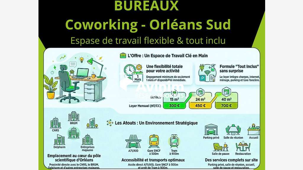 Bureau(x) individuel(s) 15m² à louer à Coworking