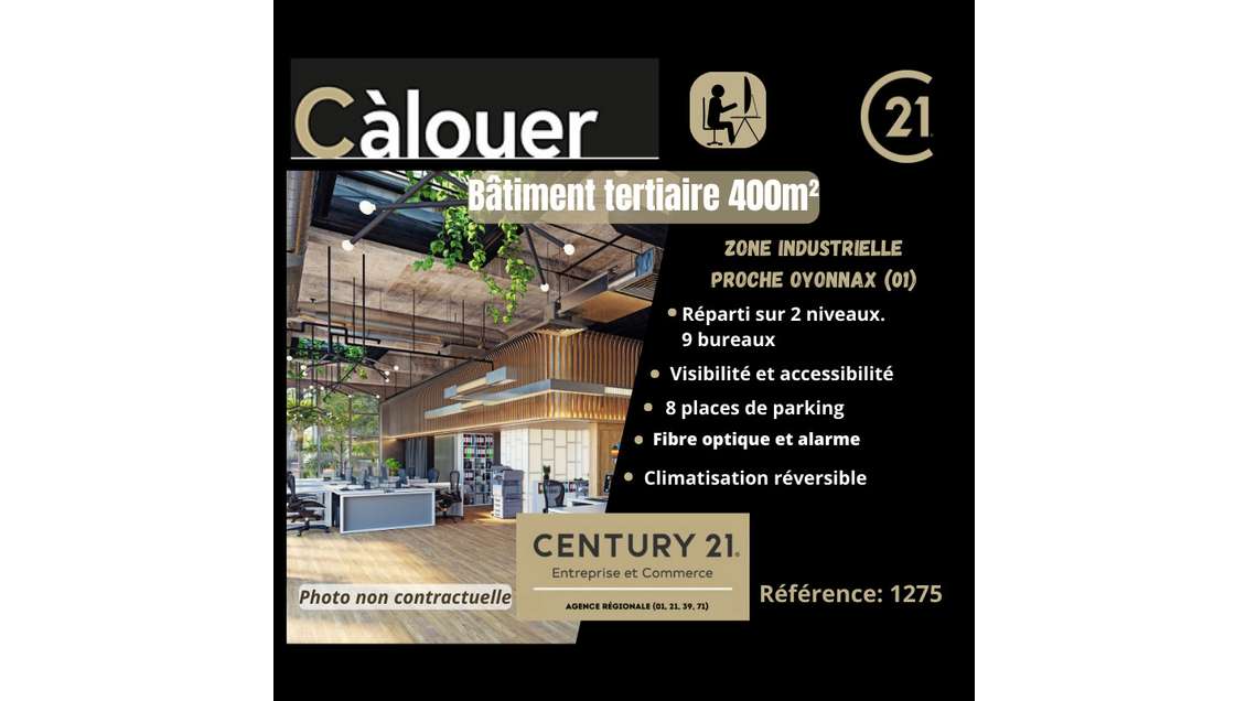 Bureaux de 400m² à louer en ZI proche Oyonnax