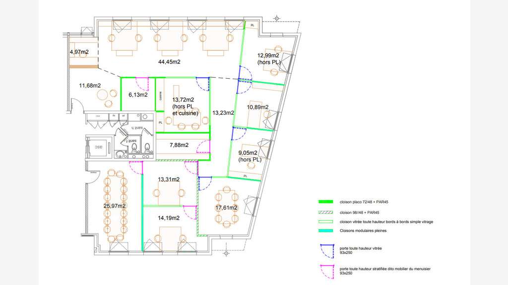 Bureaux 215m² divisible à louer à Pacé