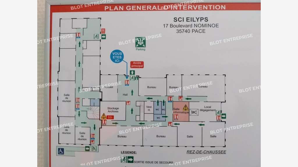 A louer bureaux 447m² aux portes de Rennes à Pacé