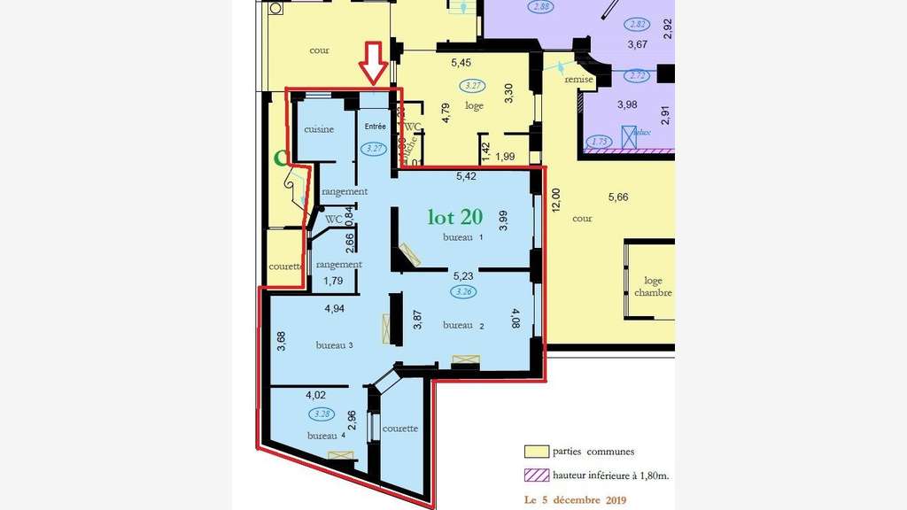 Location bureaux 95m² Place St Ferdinand 75017
