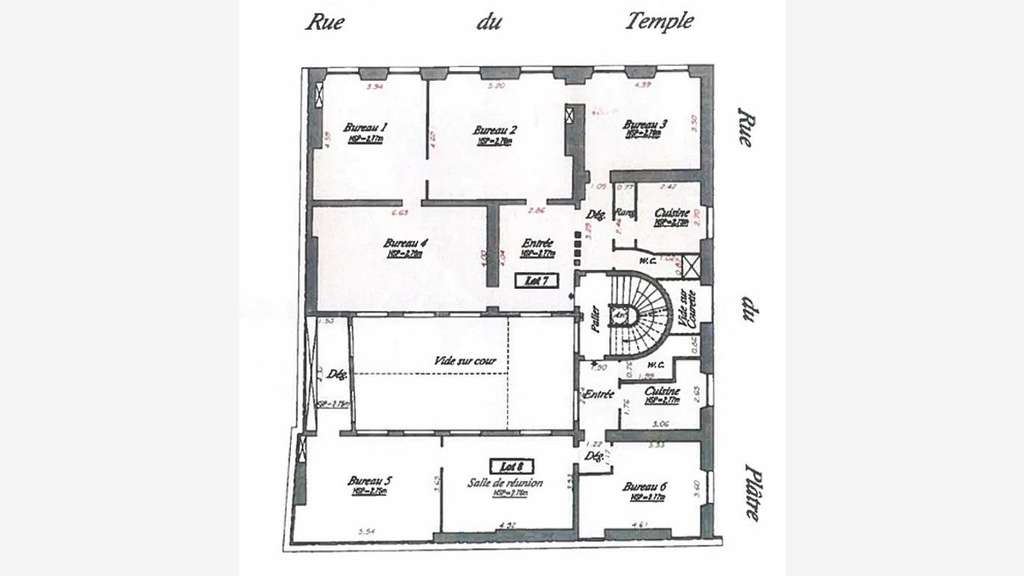 Location bureaux 186m² rue du Temple 75004