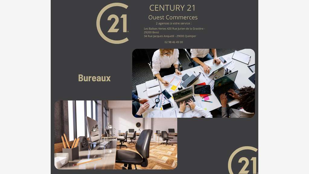 A louer bureau lumineux 60m² Quimper Creach Gwen