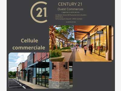 Loue cellule commerciale 120m² Quimper axe passant