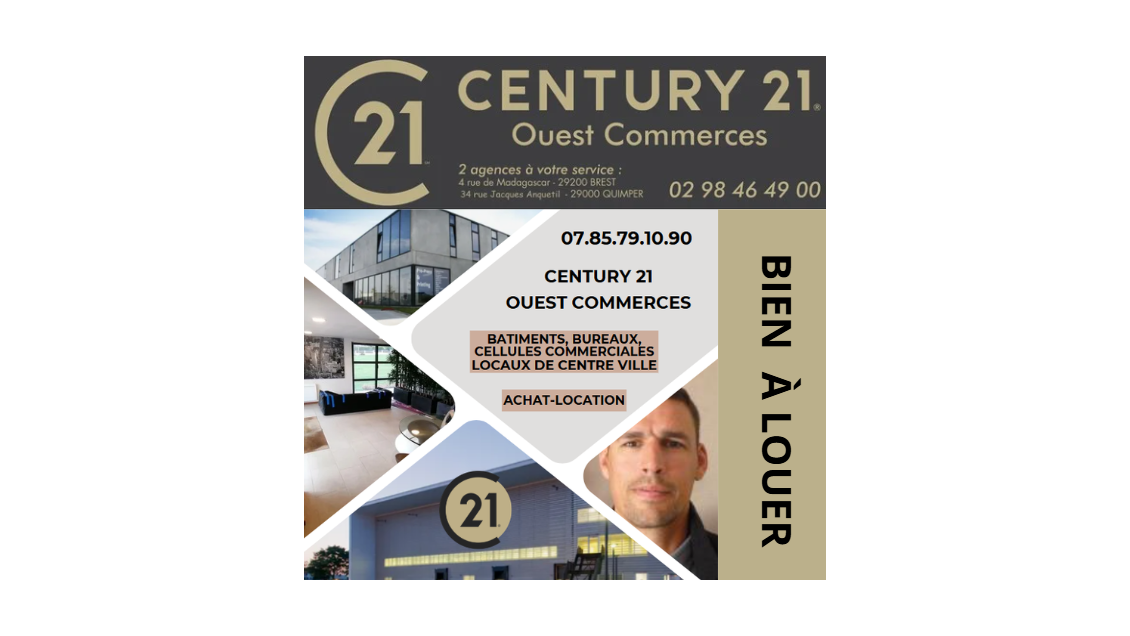 A louer bâtiment commercial de 400m² à Concarneau