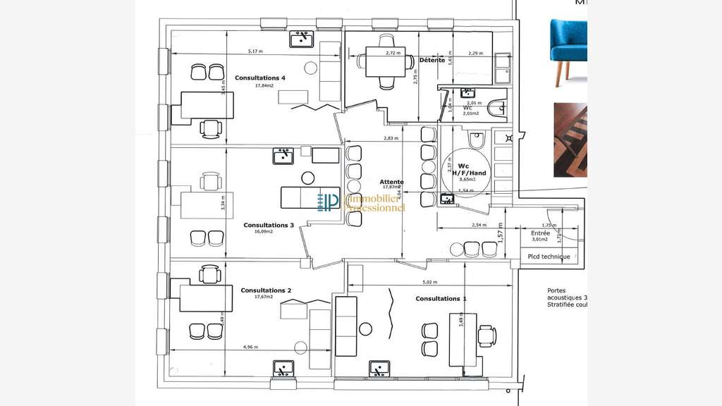 A louer bureaux neufs de 18m² à Quimper