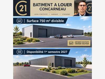 A louer bâtiment d'activité de 750m² à Concarneau