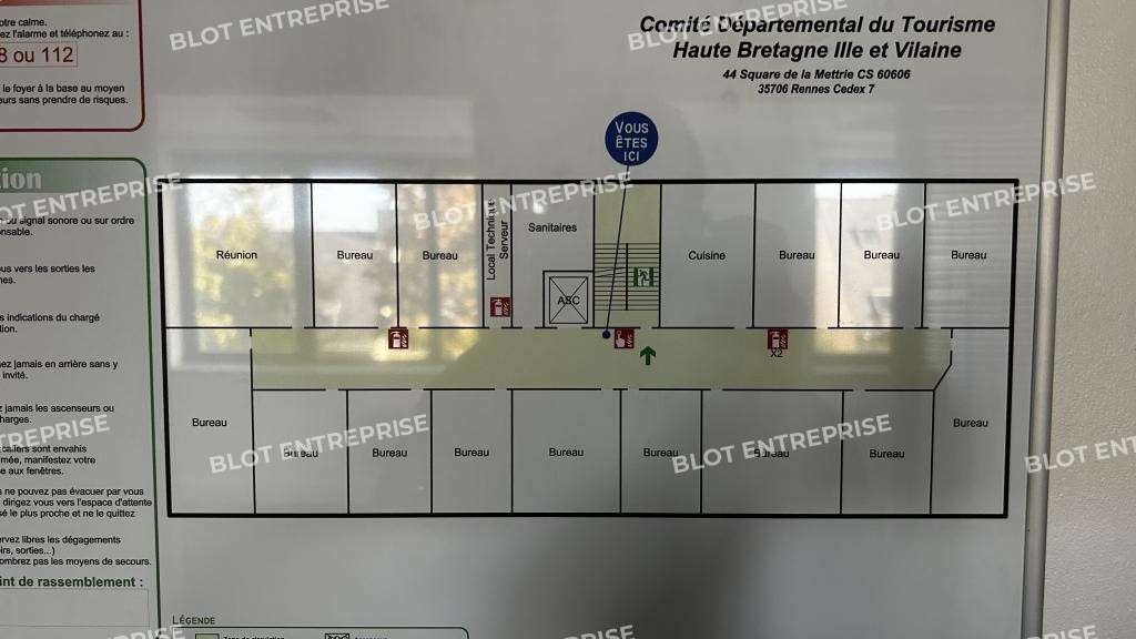 A louer bureaux rénovés 280m² accès PMR à Rennes