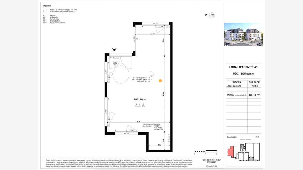 A louer bureaux neufs 48m² Rezé Rd-Pt de la Carre