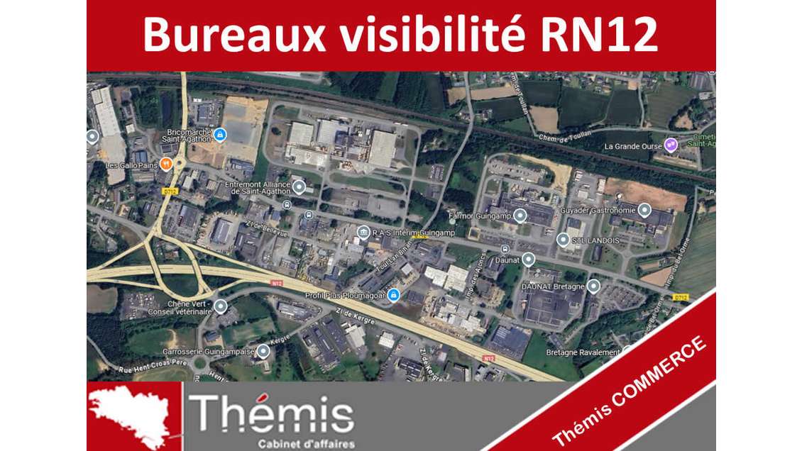 Bureaux 240m² à louer RN12 à St Agathon