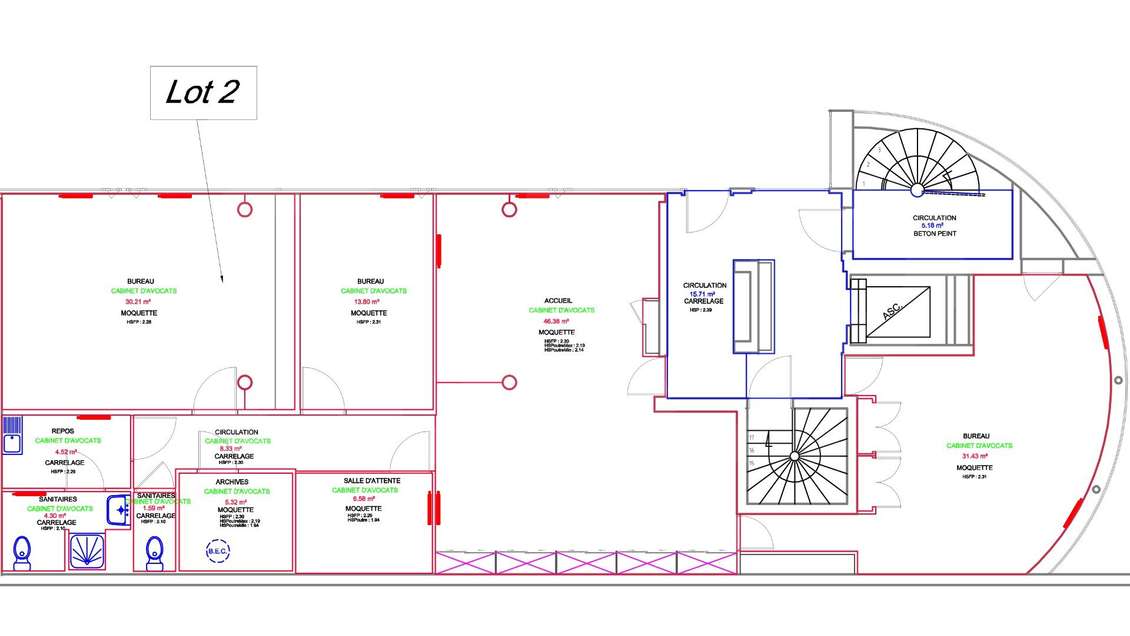 A louer bureaux 152m² centre-ville de Saint-Brieuc