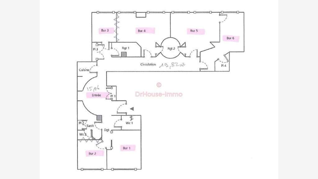 Location Bureaux 153 m² quartier Bergson, idéal p