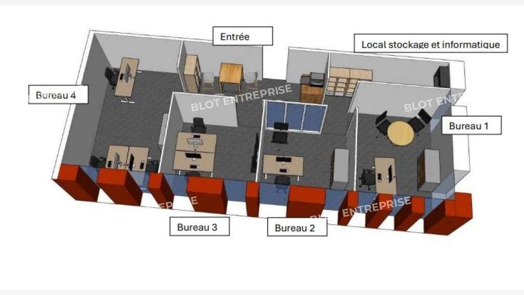 A louer bureaux 72m² à Saint Herblain ZAC Armor