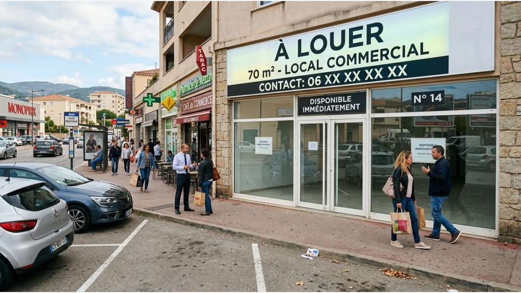 A louer local 70m² à Ajaccio zone premium Mezzavia