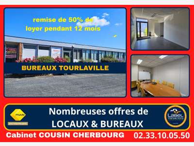 A louer bureaux 433m² empl pratique à Tourlaville