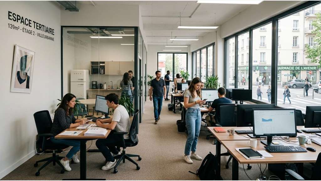 Loue bureaux 139m² rue Louis Guerin à Villeurbanne