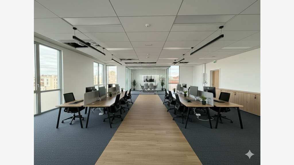 Bureaux neufs de 980m² à louer à Villeurbanne