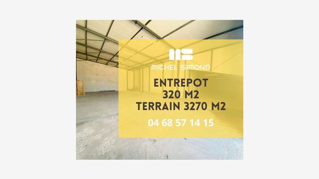 A louer entrepôt 320m² grand terrain Carcassonne