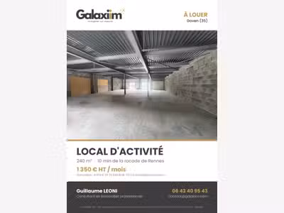 A louer entrepôt neuf 240m² aux portes de Rennes
