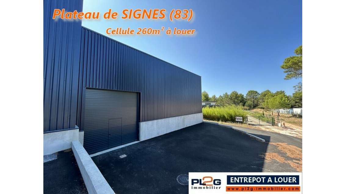 Location entrepôt 260m² Parc du Plateau de Signes