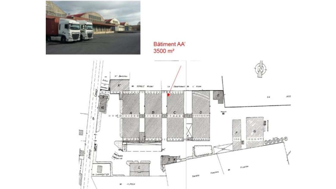 Entrepôt 3500m² à louer proche centre de Soissons