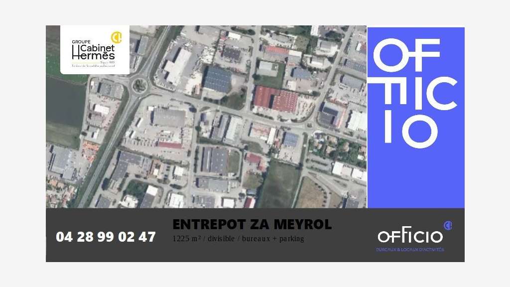 A louer entrepôt 1225m² divisible ZA Meyrol