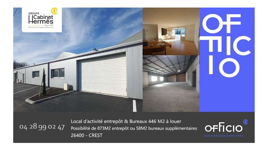 A louer local d'activité de 446m² à Crest Nord