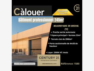 A louer bâtiment artisanal 245m² à Beaurepaire