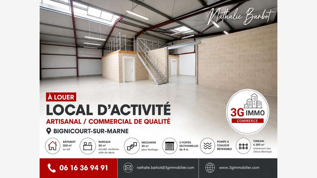 Loue local d'activité 320m² à Bignicourt-sur-Marne