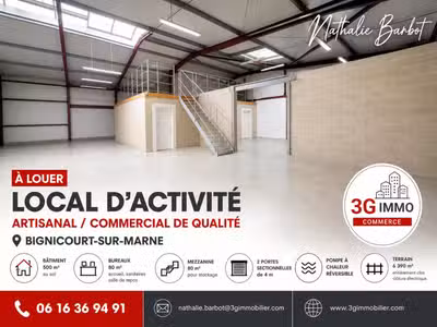 Loue local d'activité 320m² à Bignicourt-sur-Marne