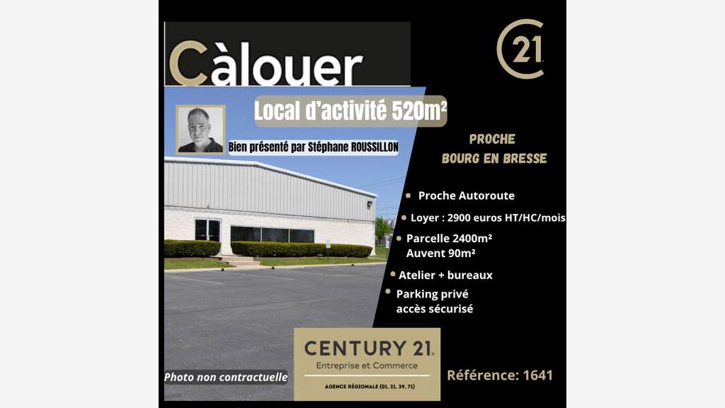 Local d'activité 520m² proche de Bourg en Bresse