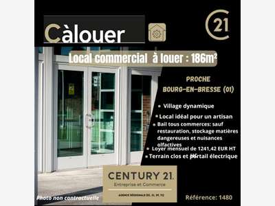 Loue local commercial 186m² prox Bourg-en-Bresse
