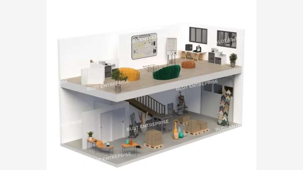 A louer cellule activités 96m² sur 2 niveaux Brest