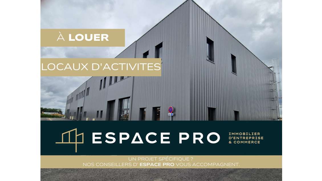 A louer locaux neufs 1600m² divisibles Ouest Caen
