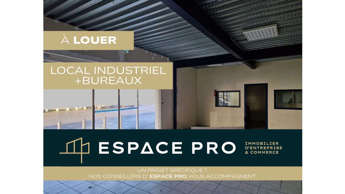Entrepôt 600m² avec bureaux à louer à Carpiquet
