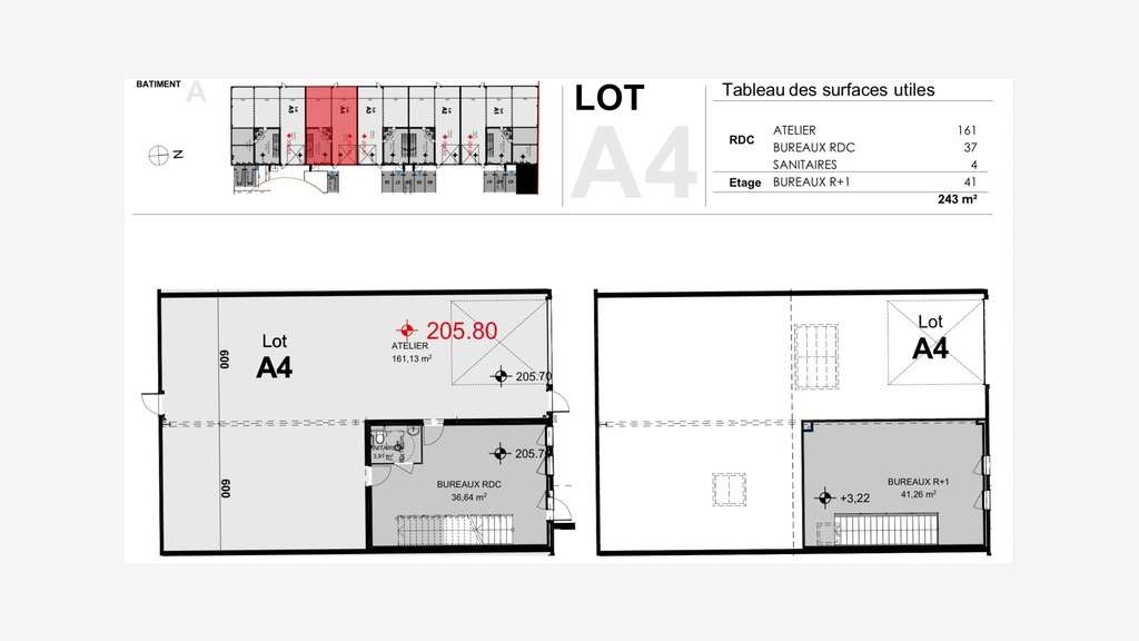 Local d'activité 243m² à louer à Chassieu