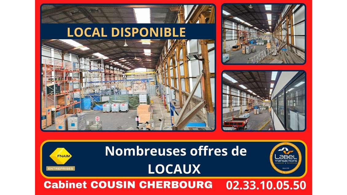 A louer bâtiment industriel 2000m² à Cherbourg