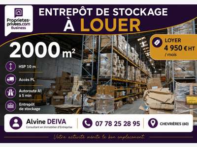 Entrepôt 2000m² à louer à Chevrières à 5min A1