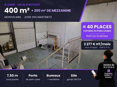 MONTATAIRE - LOACL D'ACTIVITE 400 m² + mezzanine 