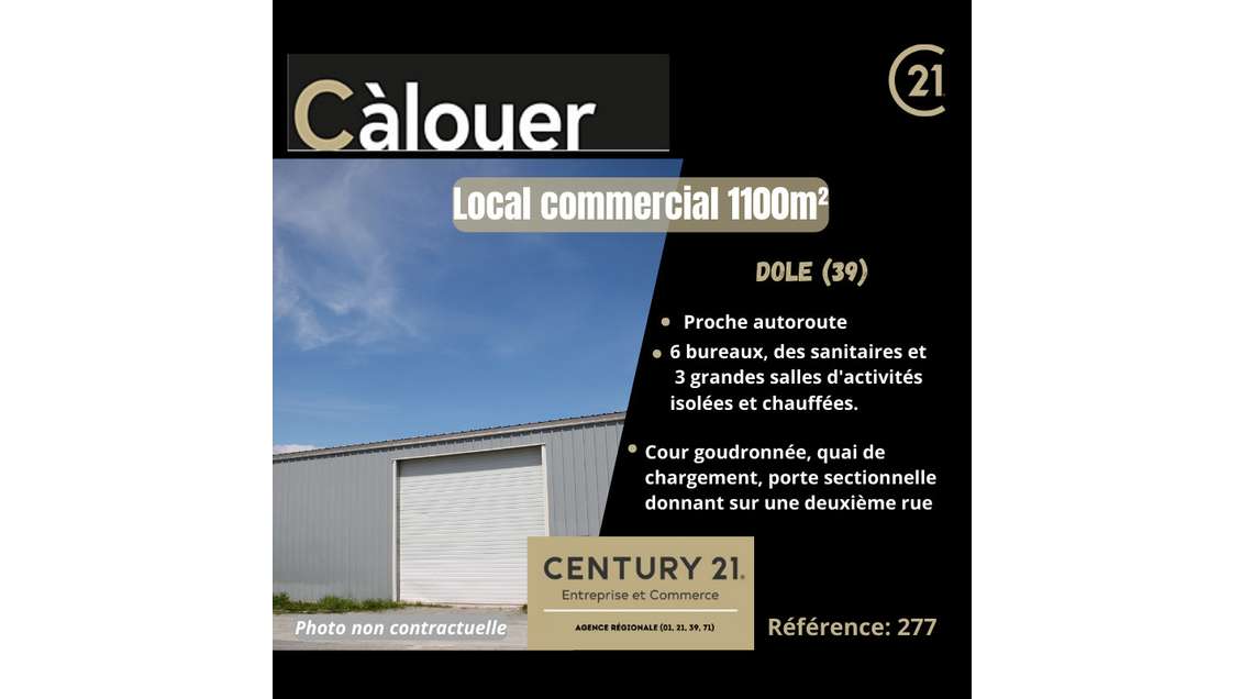 A louer local d'activité bureaux de 1100m² à Dole