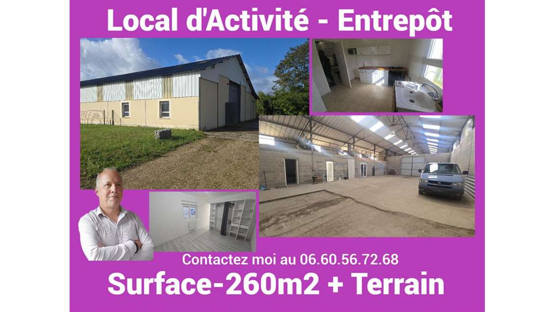 A louer local d'activité 260m² secteur Est Dreux