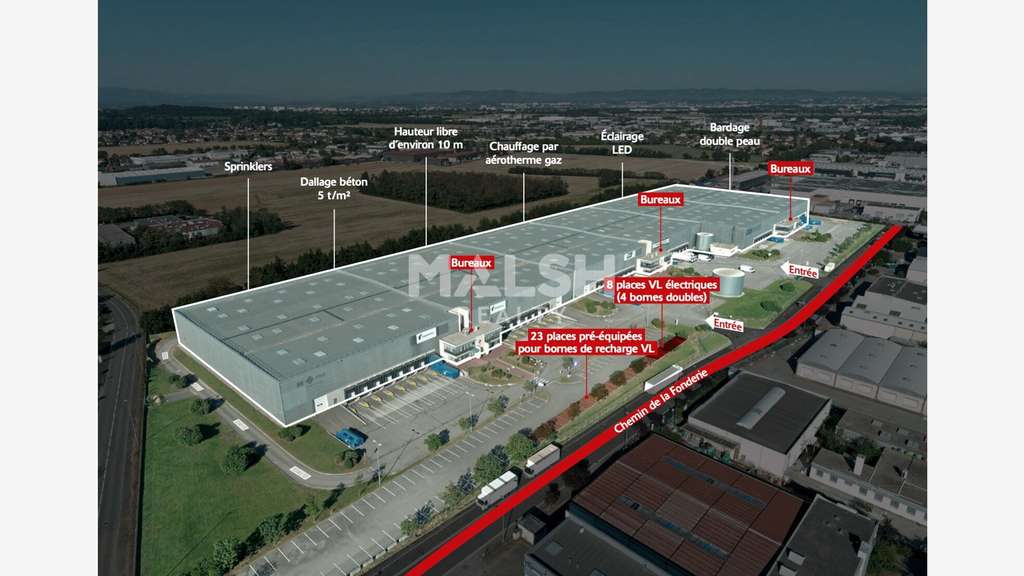 Locaux d'activités 21112m² avec quais à Genas