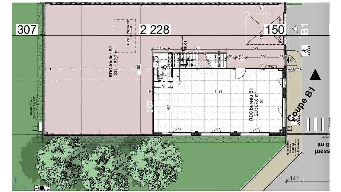 Local d'activité 328m² à louer à Genay