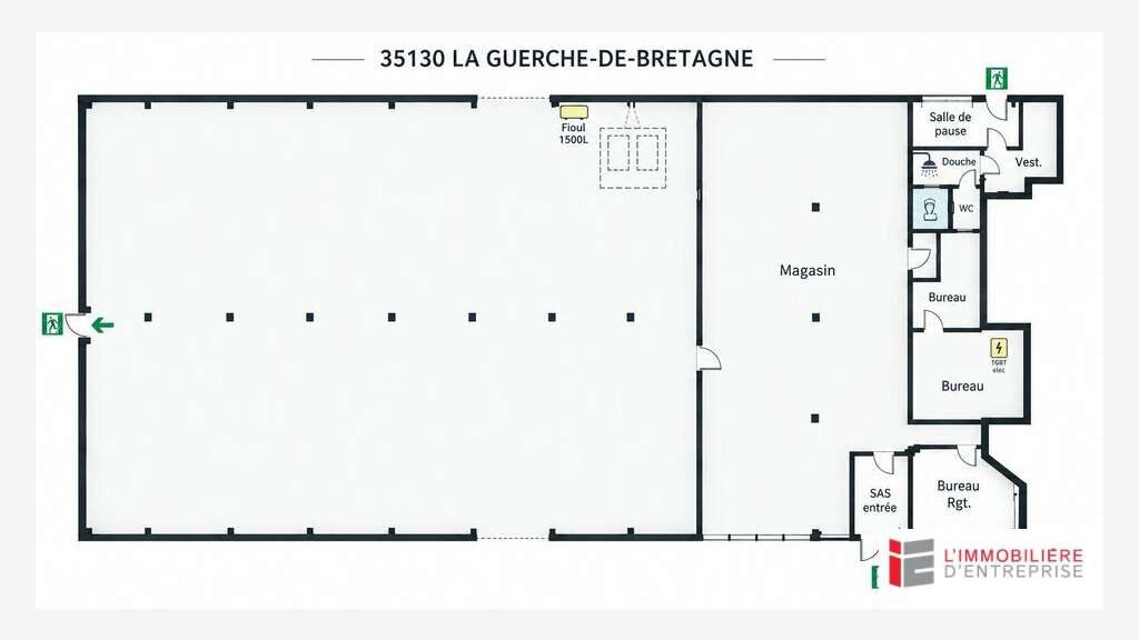 A louer entrepôt 811m² à La Guerche-de-Bretagne