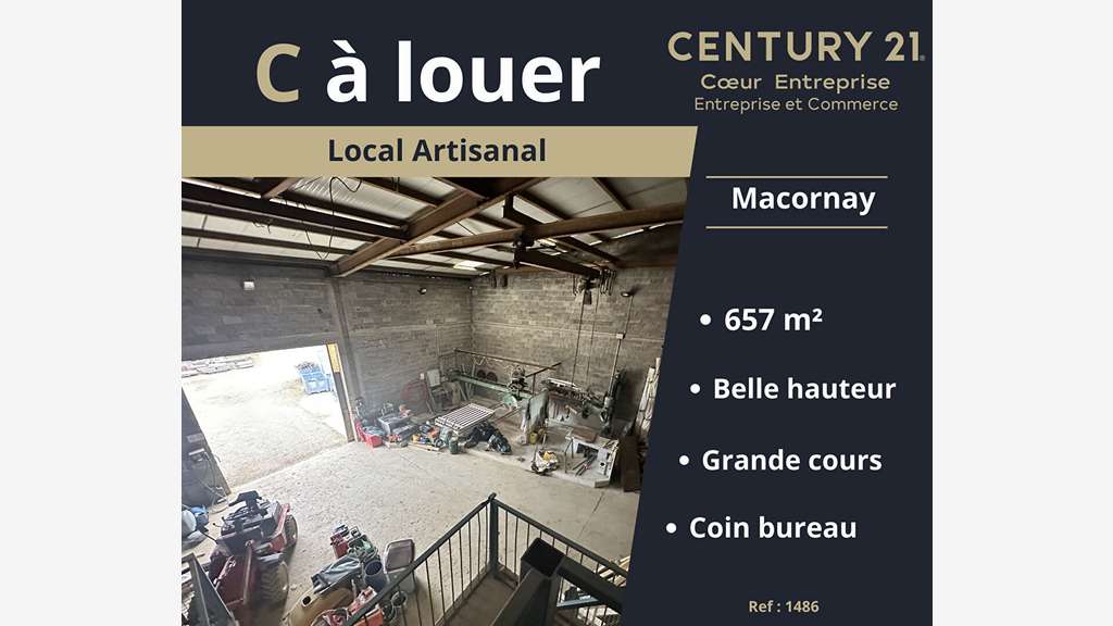 A louer local artisanal 657m² à Macornay