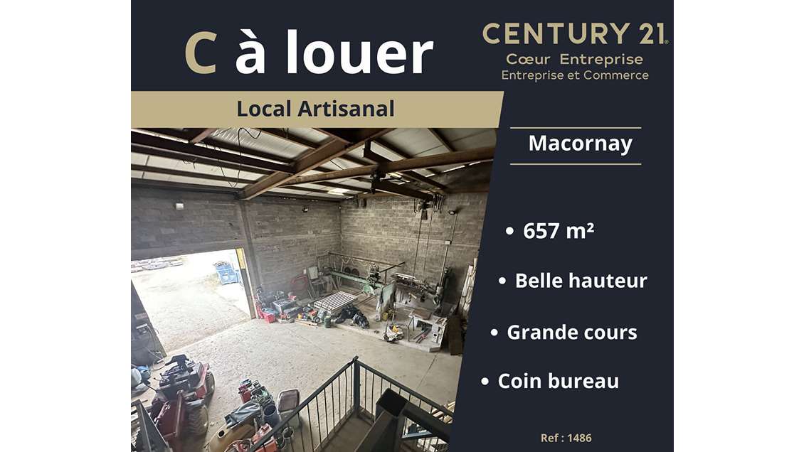 A louer local artisanal 657m² à Macornay 