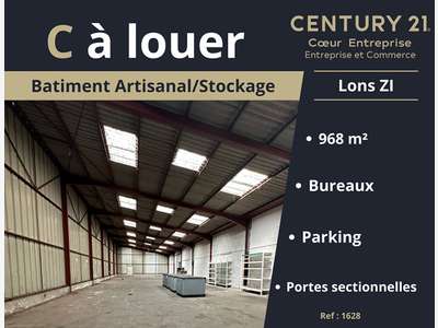 A louer bâtiment artisanal/stockage 968m² ZI Lons